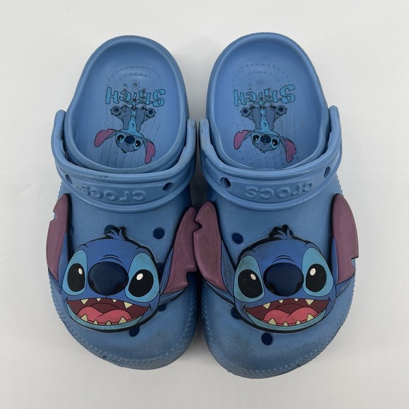CROCS Other - Disney Lilo & Stitch Crocs Kids Shoe Sizes 12 Classic Clog Blue Slip On